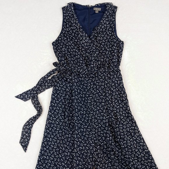 J.Crew Blue Point Sur Sparkle Indigo Floral Wide Leg Ruffle Romper/Jumpsuit - Picture 6 of 16